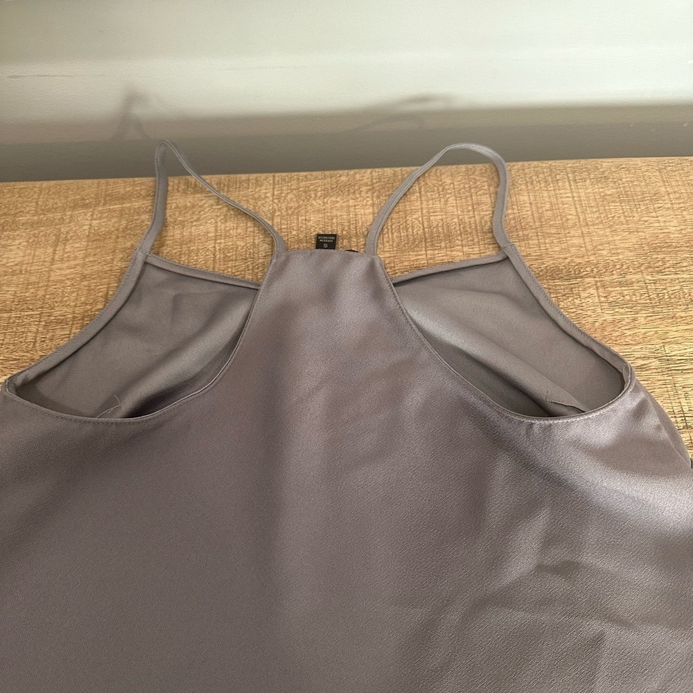 Banana Republic Gray Strappy Cami Tank Top | Size S | High Neck Racerback - Picture 9 of 16